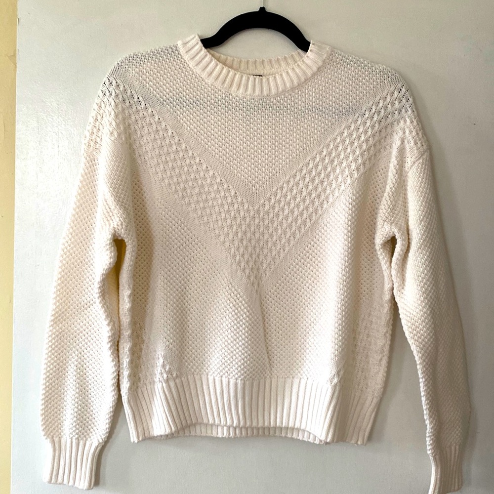 White knit sweater